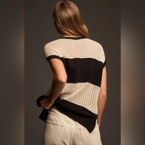 NWT Maeve Open-Stitch Mesh Sweater Vest - Picture 2 of 3